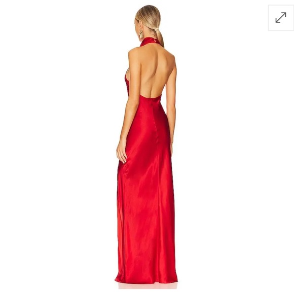 Revolve AMANDA UPRICHARD 
X Marla Gown red silk dress size small - Picture 3 of 6